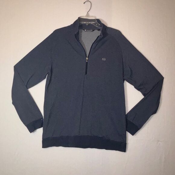 Travis Mathew Golf 1/4 zip pullover long sleeve shirt jacket blue size large - Picture 1 of 6